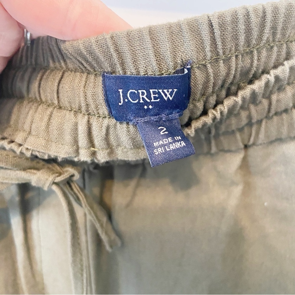 J.Crew Factory Linen Cotton Blend Drawstring Waist Straight Cuffed Pants Size 2 - Picture 4 of 10